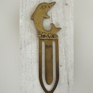 Vintage Dolphin Brass Bookmark